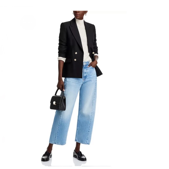 Luxurious 100% Cashmere Mock Neck Cable Cashmere Sweater By Aqua in Oatmeal - Picture 2 of 8